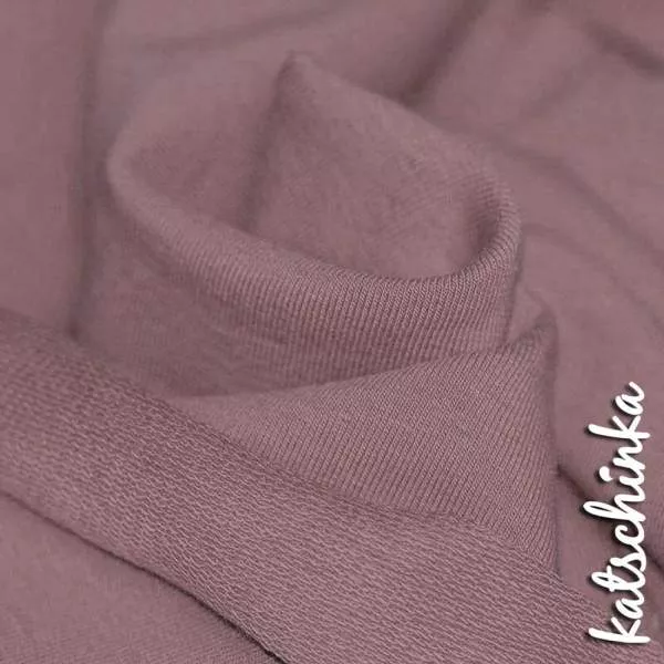 Sommersweat Stoff hellrosa nude als Meterware – elastischer French Terry Sweatstoff